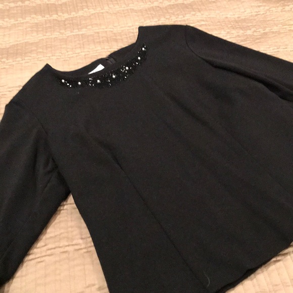 Pendleton top, black with pearls/sequins, L - Picture 1 of 8